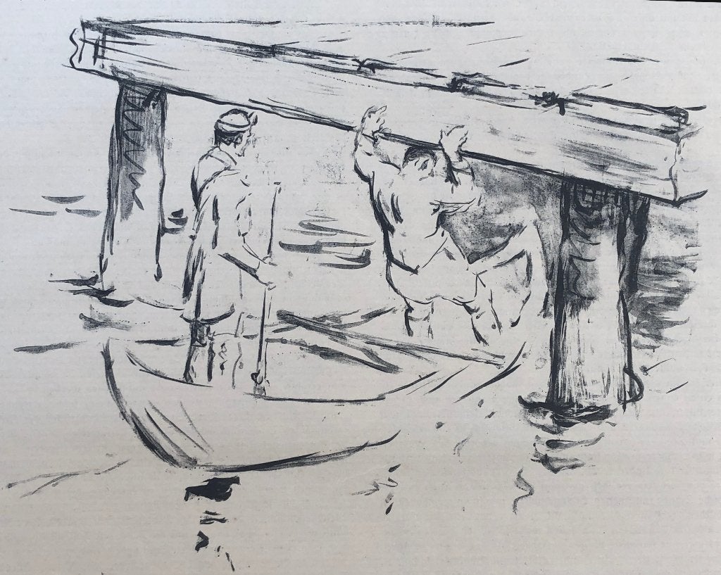 3x Max Slevogt (1868-1932) Originele lithografieën op Vergé, Ophalen of Verzenden