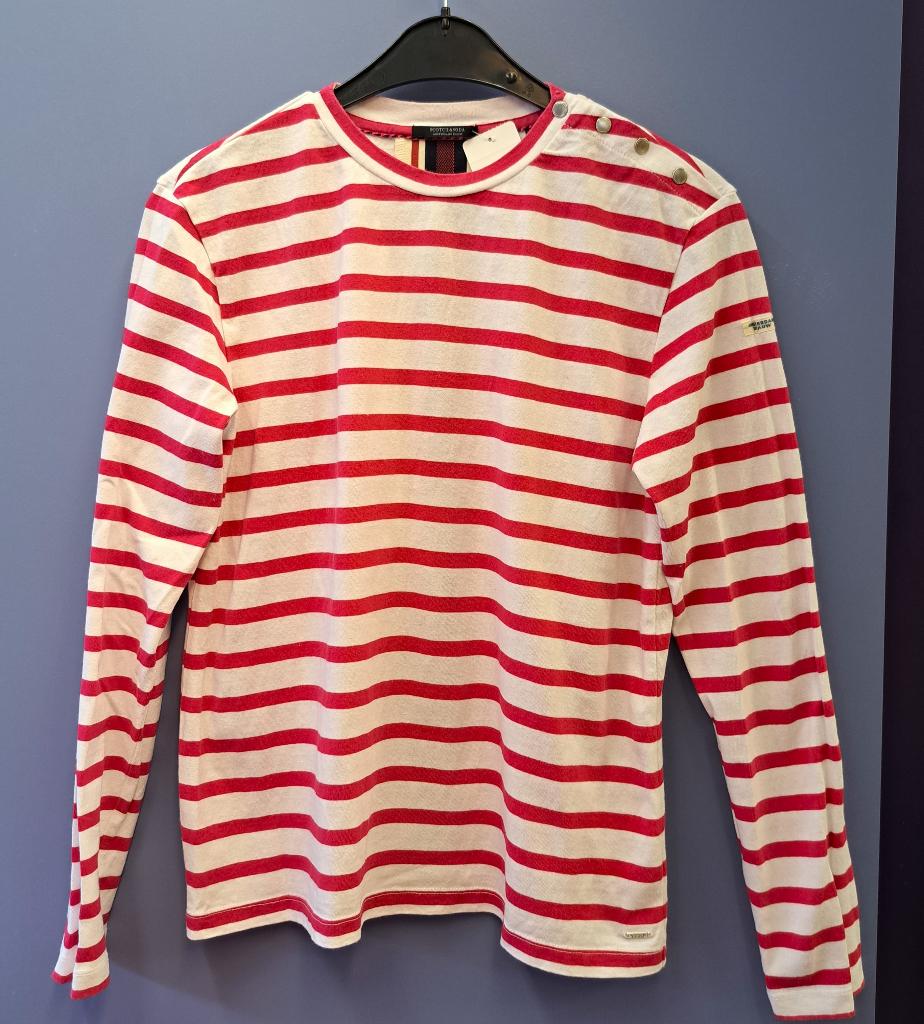 Scotch & Soda shirt / truitje roze/ wit gestreept S nr 45221