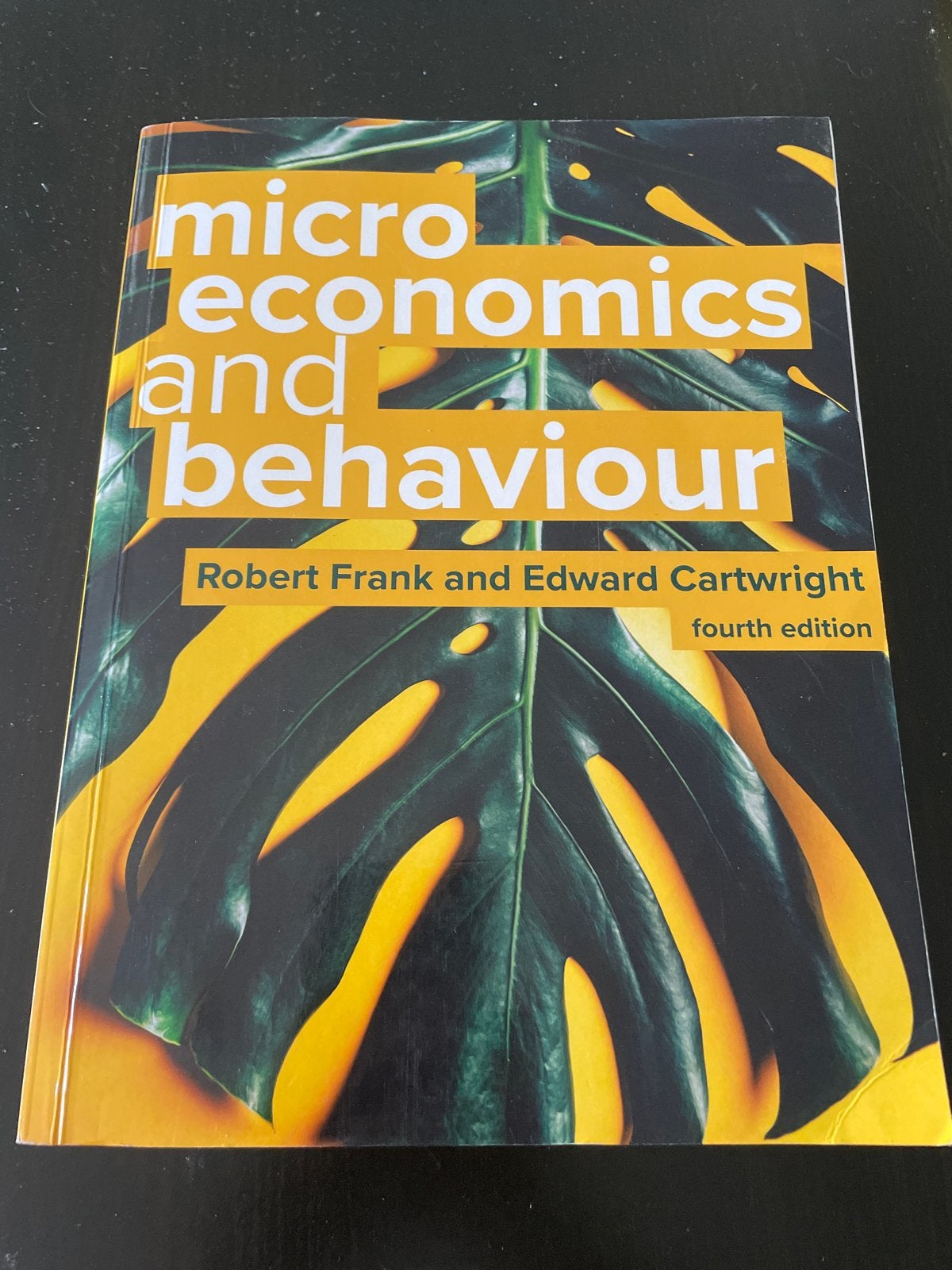 Microeconomics and Behaviour - Robert Frank & Edward Cartwri, Ophalen of Verzenden, Gamma, Zo goed als nieuw, HBO
