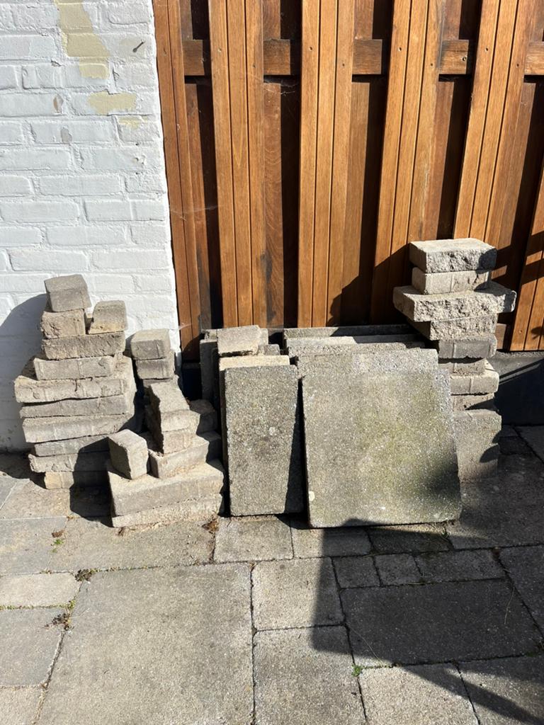 GRATIS tuintegels, Tuin en Terras, Ophalen, Zo goed als nieuw, Beton, Terrastegels