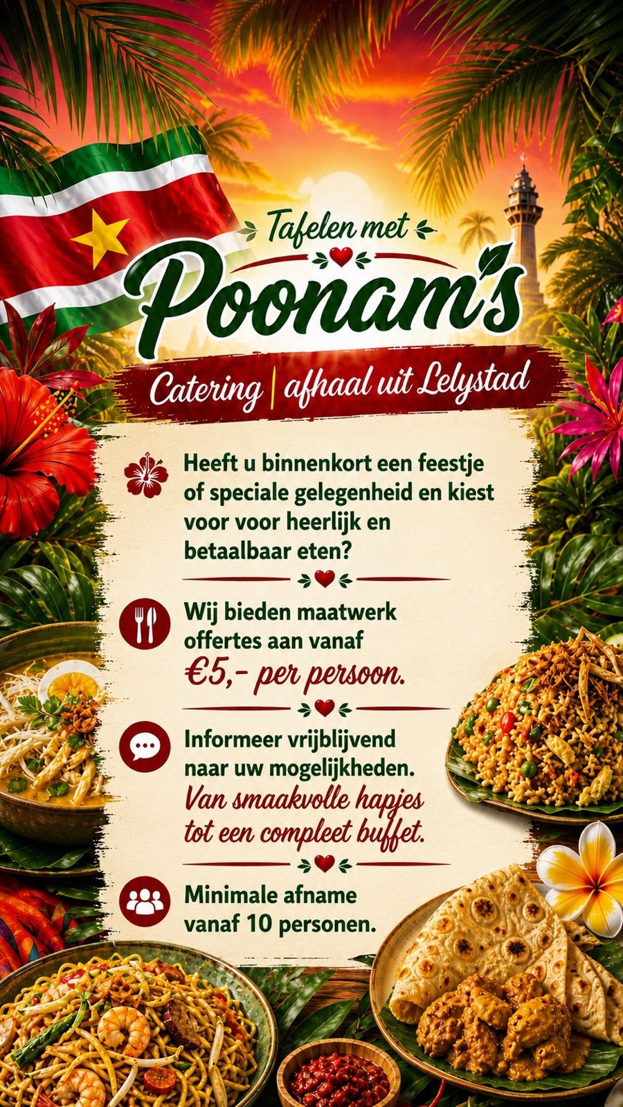 Surinaams hindoestaanse catering, Ophalen
