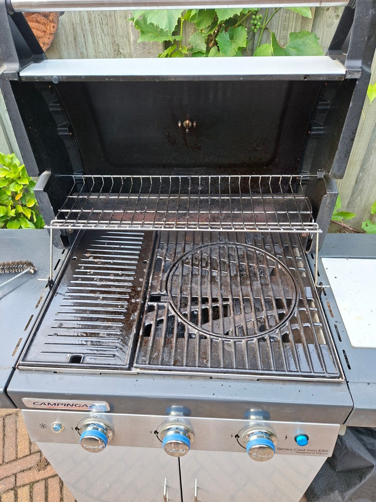 Campingaz 3 serie BBQ met warmhoudplaat en afdekhoes, Ophalen, Gebruikt, Campingaz 3 series