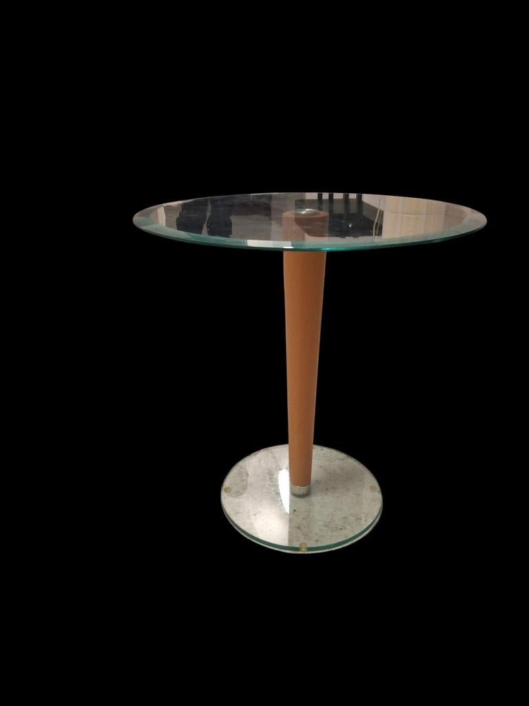 Bijzettafel. Glazenblad, Ophalen