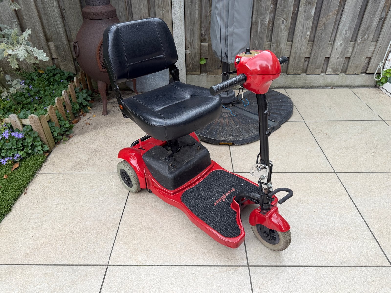 Demontabele Freerider scootmobiel met nieuwe accu’s., 10 km/u of minder, Gebruikt, 15 km of minder, Ophalen