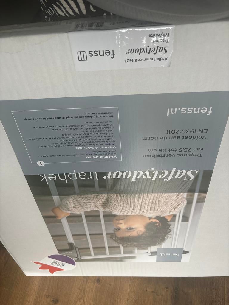 Fenss Safetydoor Traphek Wit/Wit - Verstelbaar 75,5-116 cm, Ophalen of Verzenden, Zo goed als nieuw