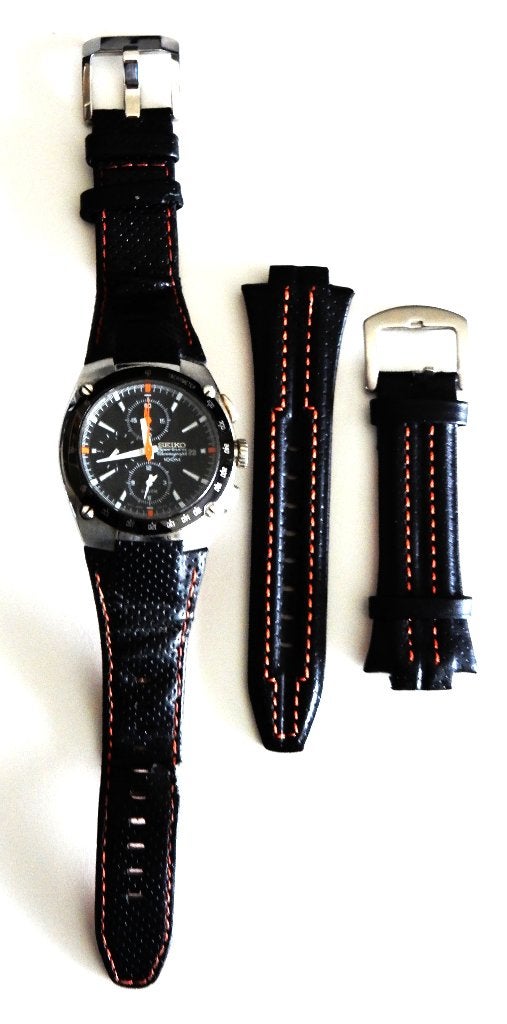 SEIKO SPORTURA HORLOGE., Sieraden, Tassen en Uiterlijk, Horloges | Heren, Seiko, Leer, Staal, Ophalen of Verzenden
