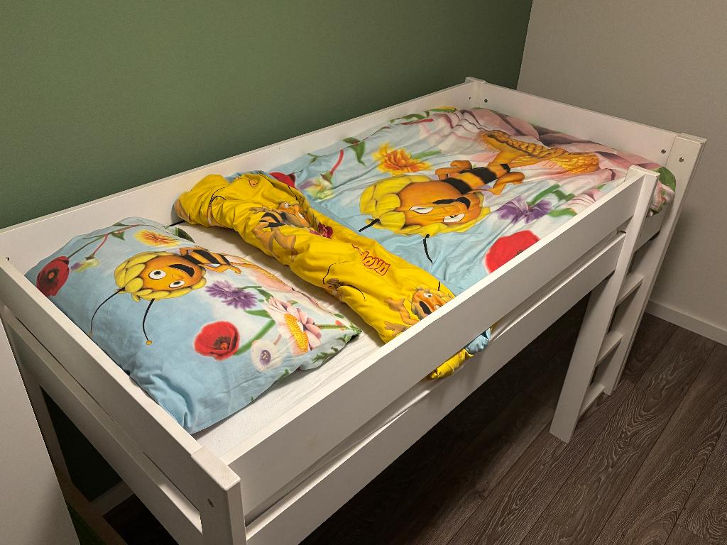 Bopita half hoogslaper stevige bodem 90x200, Kinderen en Baby's, Kinderkamer | Stapelbedden en Hoogslapers, Ophalen, Zo goed als nieuw