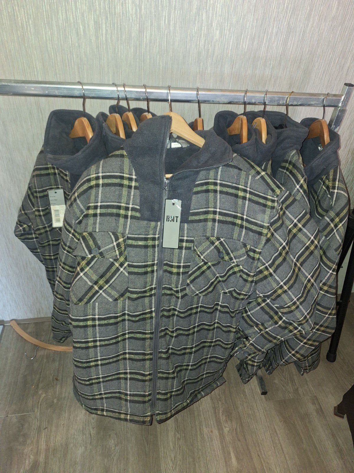 Geruite Herenjas - Grijs/Geel - XXL, Ophalen, Nieuw, Overige maten, Grijs