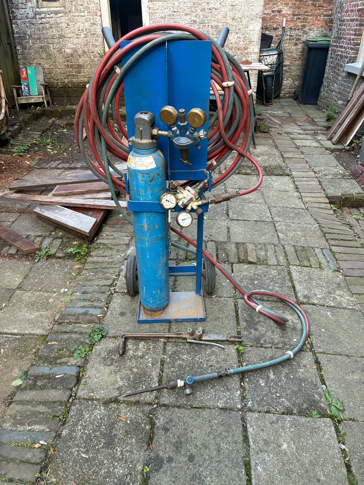 Snijbrander en soldeer set acetyleen, Doe-het-zelf en Verbouw, Ophalen of Verzenden, Gebruikt, Overige typen