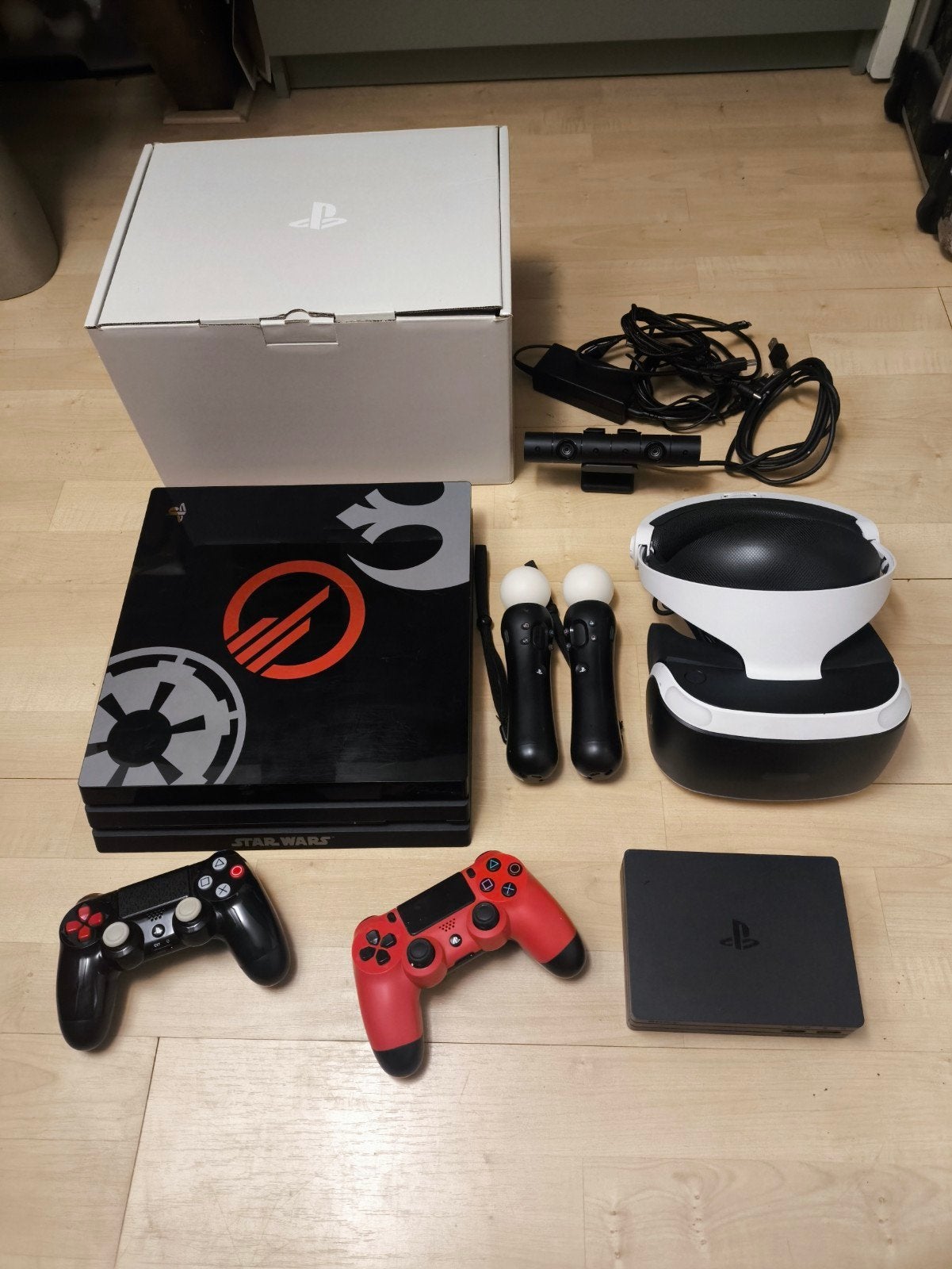 PS4 Pro Star Wars Edition met PS VR-set en 2 controllers, Gebruikt, Met 2 controllers, Ophalen of Verzenden, 1 TB