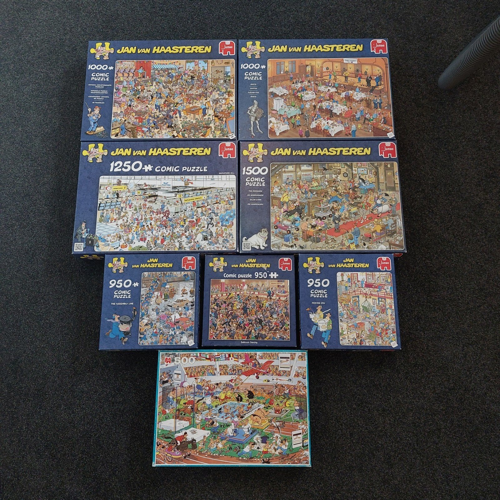 Jan van Haasteren puzzels - diverse aantallen stukjes, Ophalen of Verzenden, 500 t/m 1500 stukjes, Gebruikt, Legpuzzel