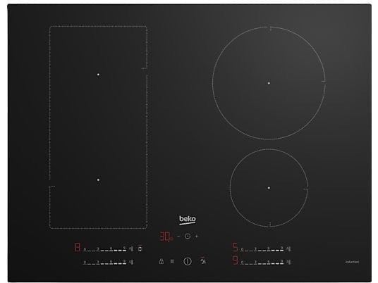 Beko HII74700UF 70cm Inbouw Inductie kookplaat, Hob2Hood, Ophalen, 4 kookzones, Zo goed als nieuw, Inbouw