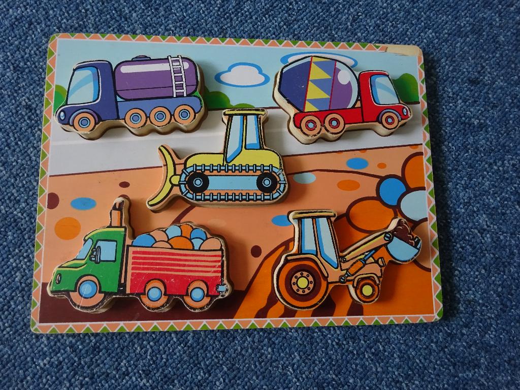 ( nr. 390 )  houten puzzel  / tractor, Ophalen of Verzenden, 10 tot 50 stukjes, Gebruikt