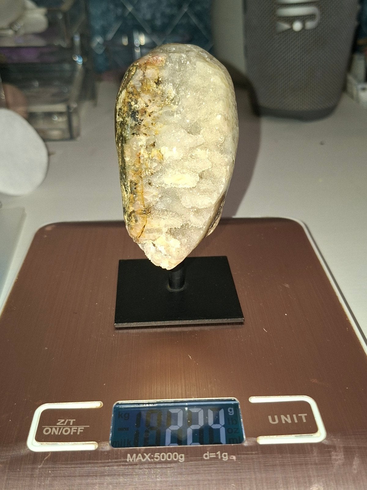 Agaat Chalcedoon Stuk met Druzy - 224g, Ophalen of Verzenden, Nieuw