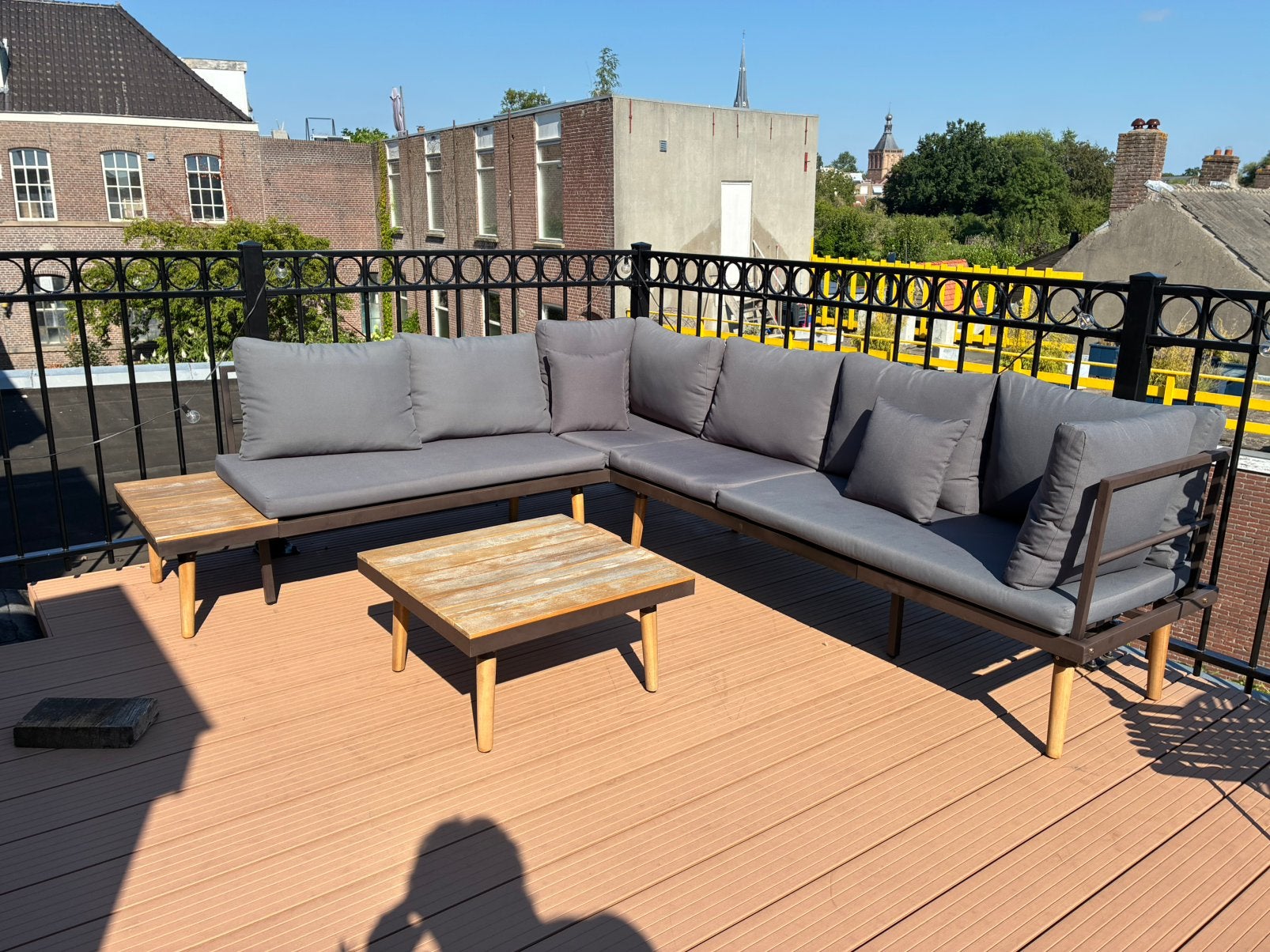 Vida XL Loungeset met hoekbank en salontafel, Ophalen, Zo goed als nieuw