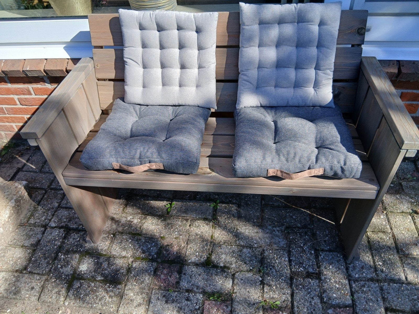 tuin bankje, Tuin en Terras, Ophalen, Zo goed als nieuw, Hout, 2 zitplaatsen