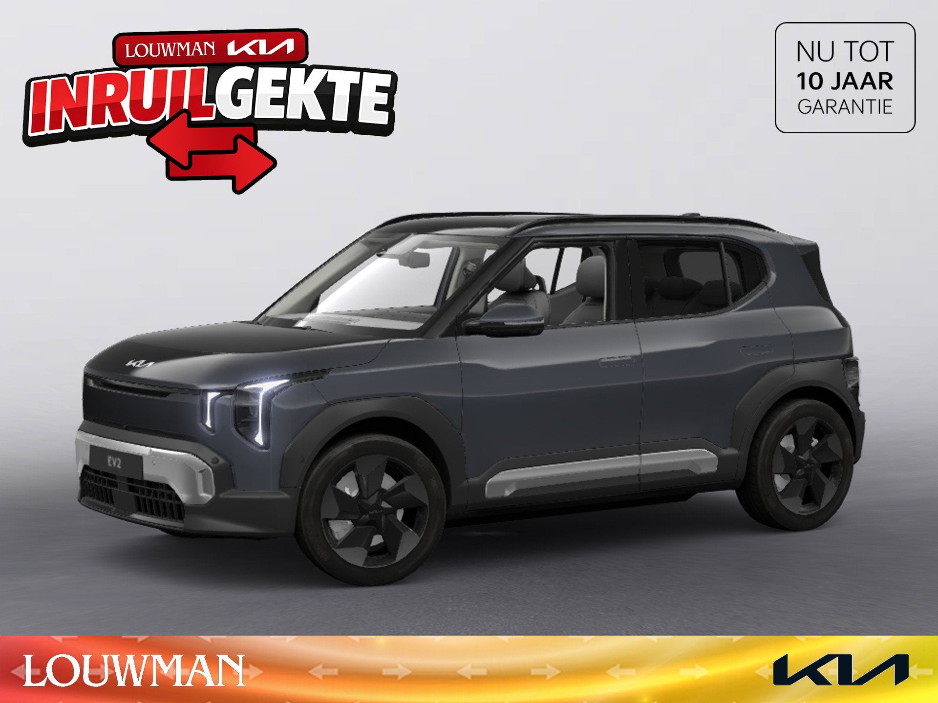 Kia EV2 Plus 42.2 kWh * Voorraadvoordeel inclusief € 3.000, Auto's, Stof, Nieuw, SUV of Terreinwagen, Zilver of Grijs