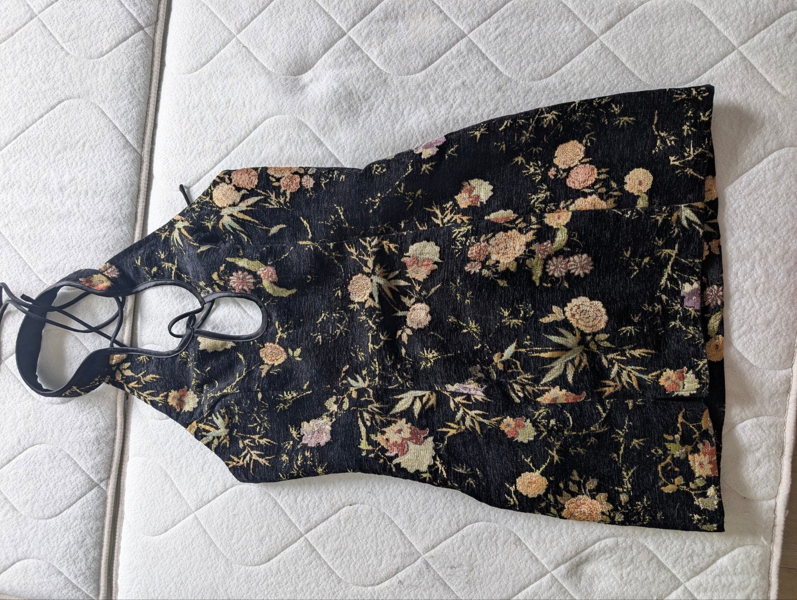 Cider haltertop met bloemenprint, Zwart, Ophalen of Verzenden, Zo goed als nieuw, Maat 36 (S)
