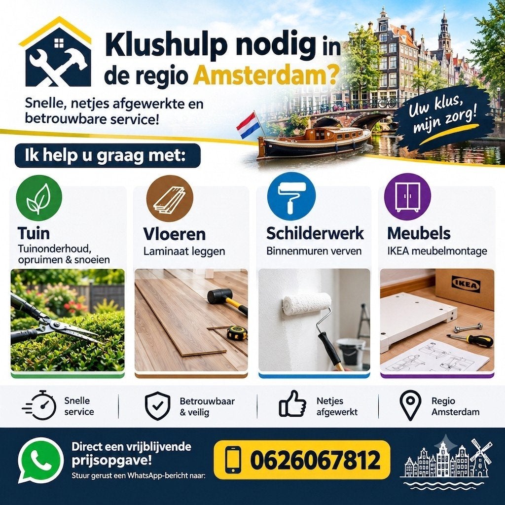 Klusjesman/Handyman, Ophalen of Verzenden, Nieuw, 20 m² of meer