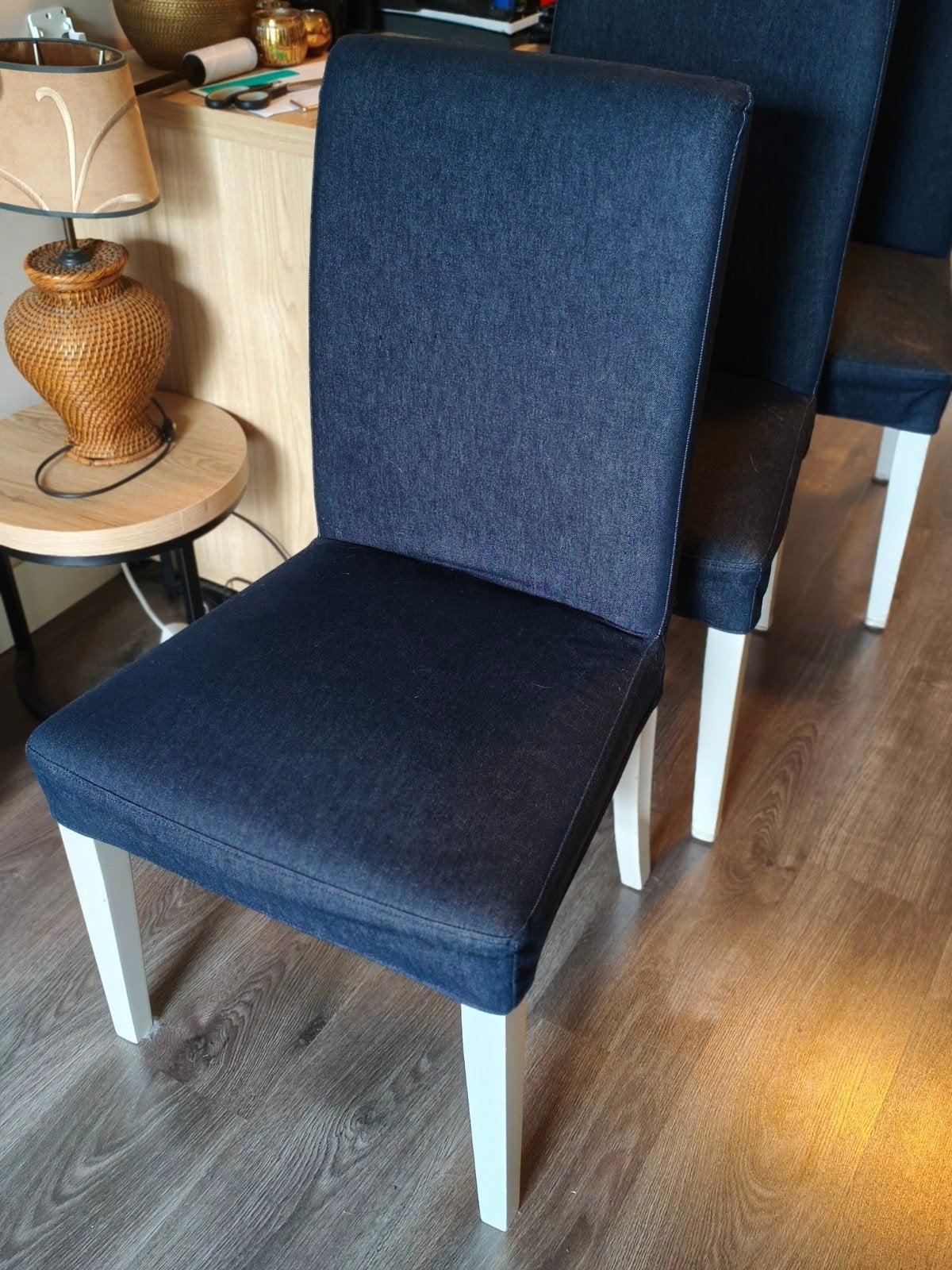 henriksdal Ikea stoelen 4x, Huis en Inrichting, Stoelen, Ophalen, Gebruikt, Blauw, Vier