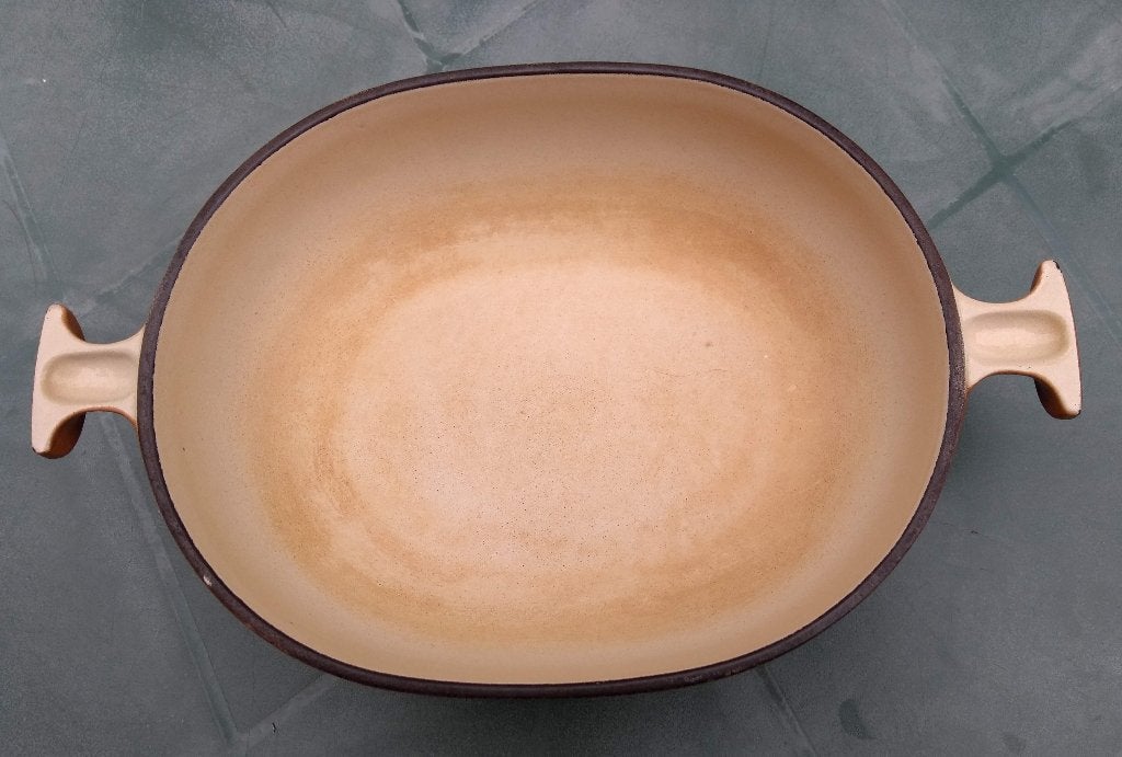 LE CREUSET La Mama bruine gietijzer ovenschaal 21 cm, Gebruikt, Gietijzer, Overige typen, Le Creuset