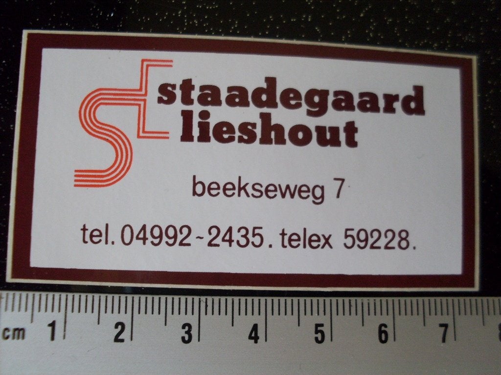 sticker Staadegaard liehout logo, Verzenden, Zo goed als nieuw, Bedrijf of Vereniging