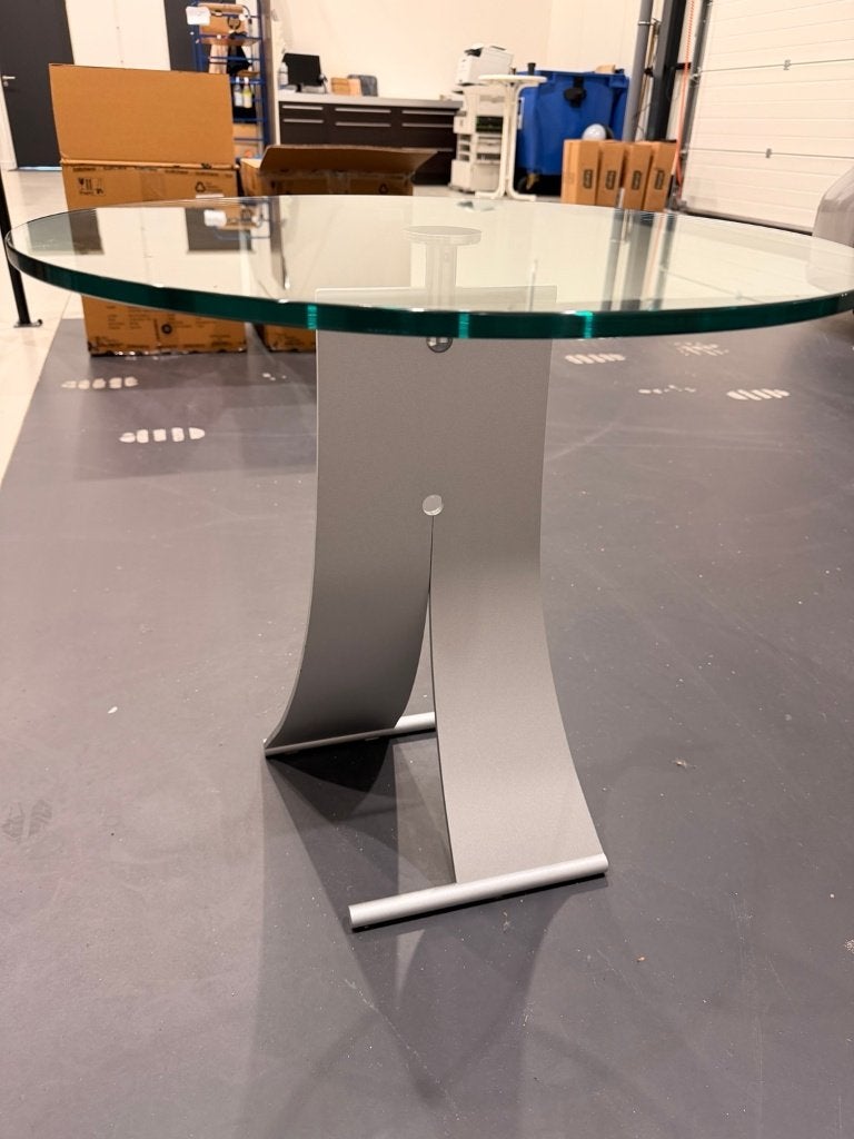 Rolf Benz design ronde glazen (bijzet)tafel, Ophalen, 50 tot 100 cm, Rond, 50 tot 100 cm