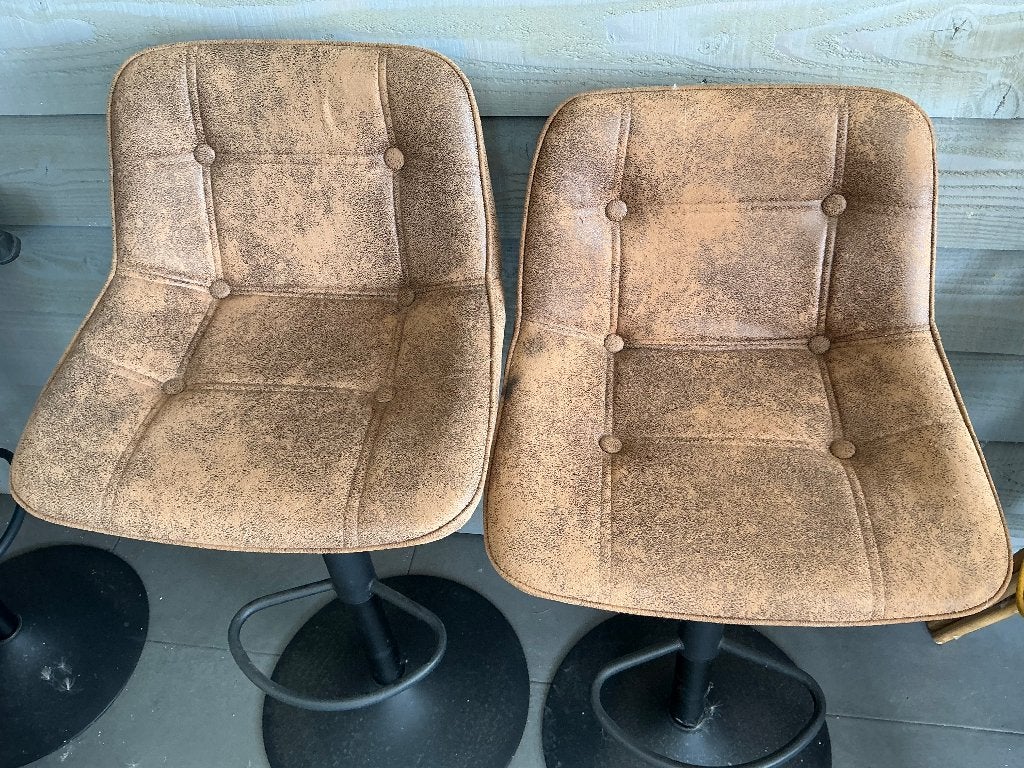 Set van 4 industriële barkrukken, Ophalen, Draaibaar, 60 tot 90 cm, Zo goed als nieuw