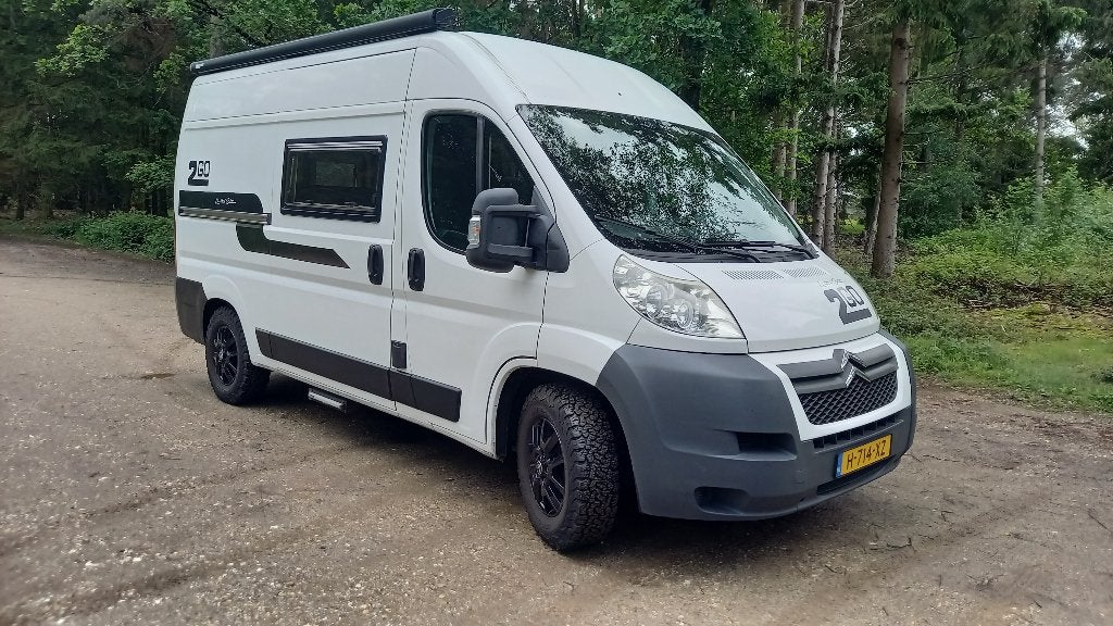 Bus camper Citroën Jumper 2.2 HDI dubbele schuifdeur 5.4 Mtr, Caravans en Kamperen, Campers, Overige merken, Buscamper of Camperbus