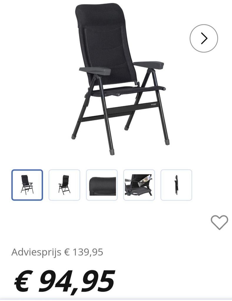 STOELEN Westfield Performance Advancer standenstoel, Caravans en Kamperen, Kampeermeubelen, Ophalen of Verzenden, Zo goed als nieuw