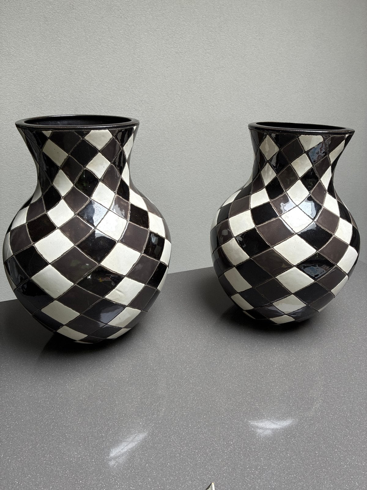 Set van Tudo Mundo Handgemaakte Vazen - Geruit (40x30cm), Ophalen