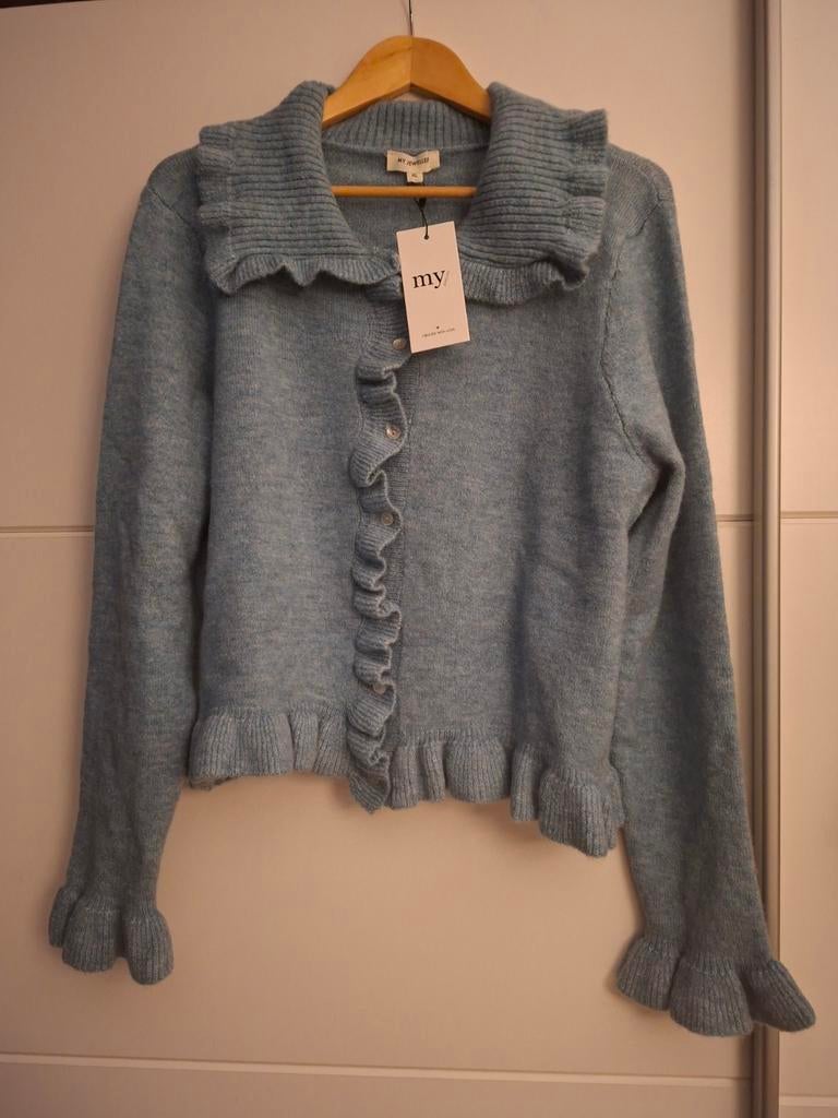 Gloednieuw mooi ruffle vest van My Jewellery maat XL, Ophalen of Verzenden, Nieuw, Maat 46/48 (XL) of groter, Blauw