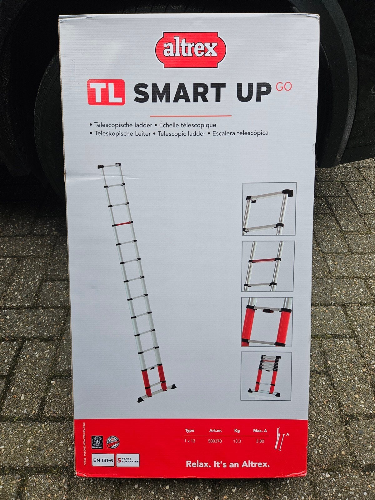 NIEUW IN DOOS: Altrex Telescopische Ladder 13 treden, Doe-het-zelf en Verbouw, Ophalen, Nieuw, Ladder, Opvouwbaar of Inschuifbaar
