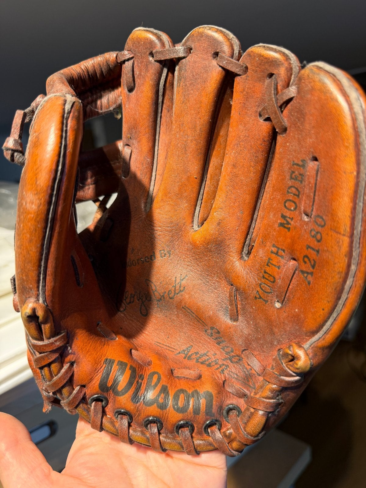 Vintage Wilson Youth Model A2180 Honkbalhandschoen, Ophalen of Verzenden, Gebruikt