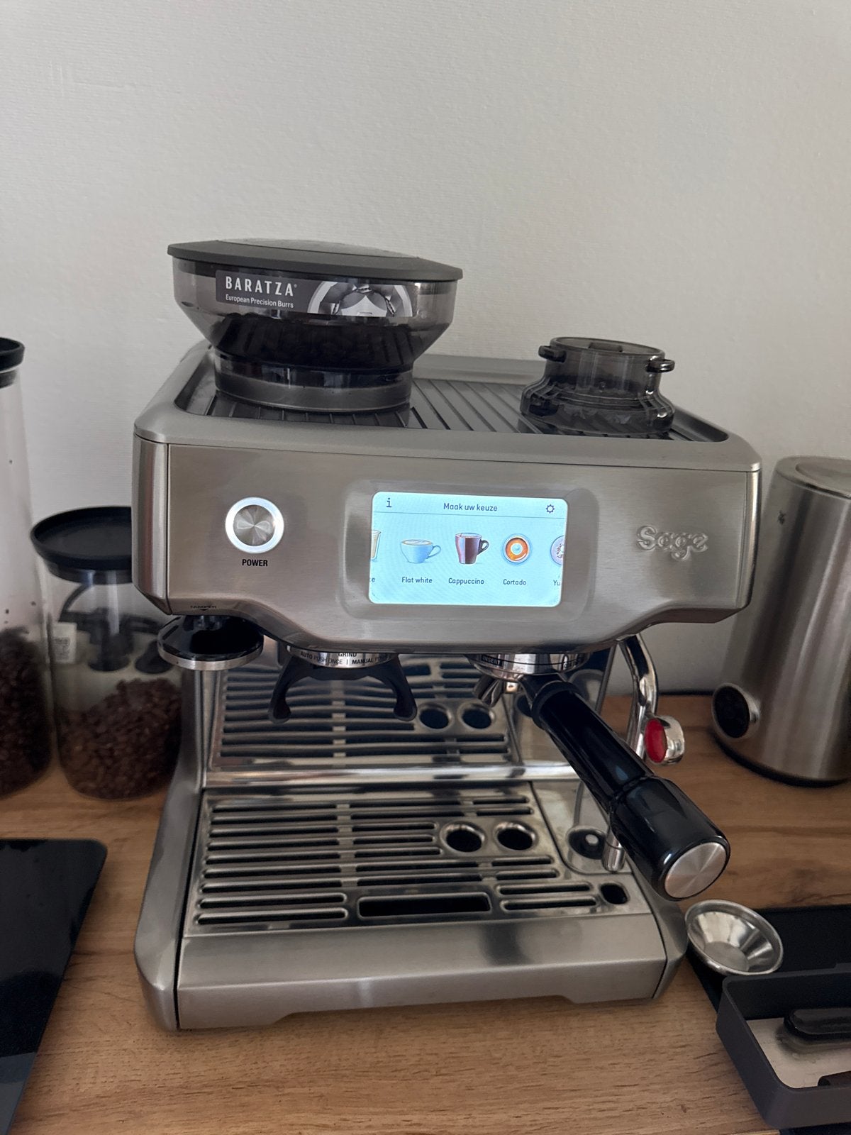 Sage Barista Touch espressomachine met Baratza bonenmaler, Afneembaar waterreservoir, Espresso apparaat, Zo goed als nieuw, 2 tot 4 kopjes