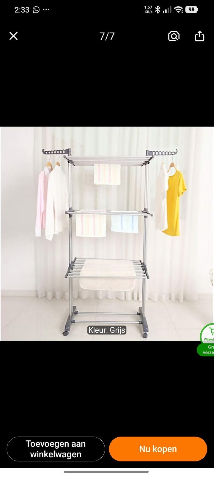 kleding rek, Ophalen of Verzenden