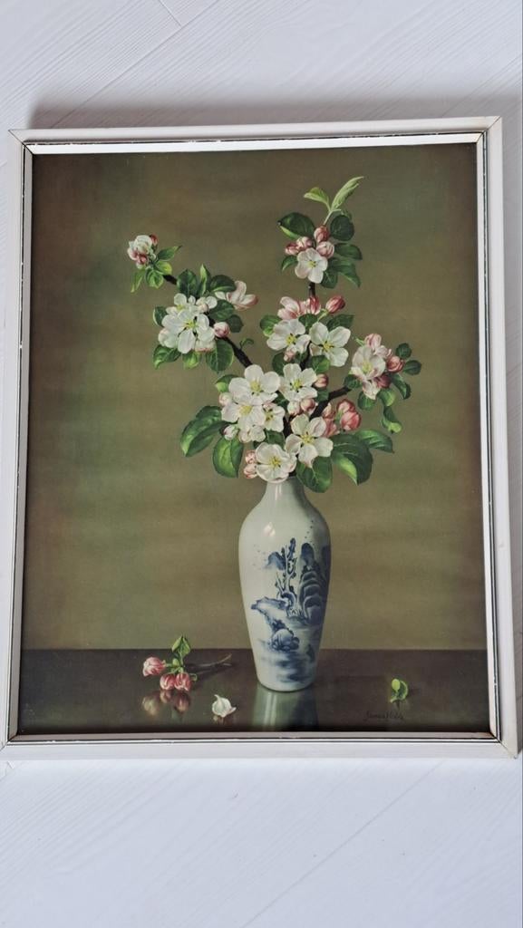 James Noble kunstdruk / prent Japans vaas kersenbloesem, Antiek en Kunst, Ophalen of Verzenden