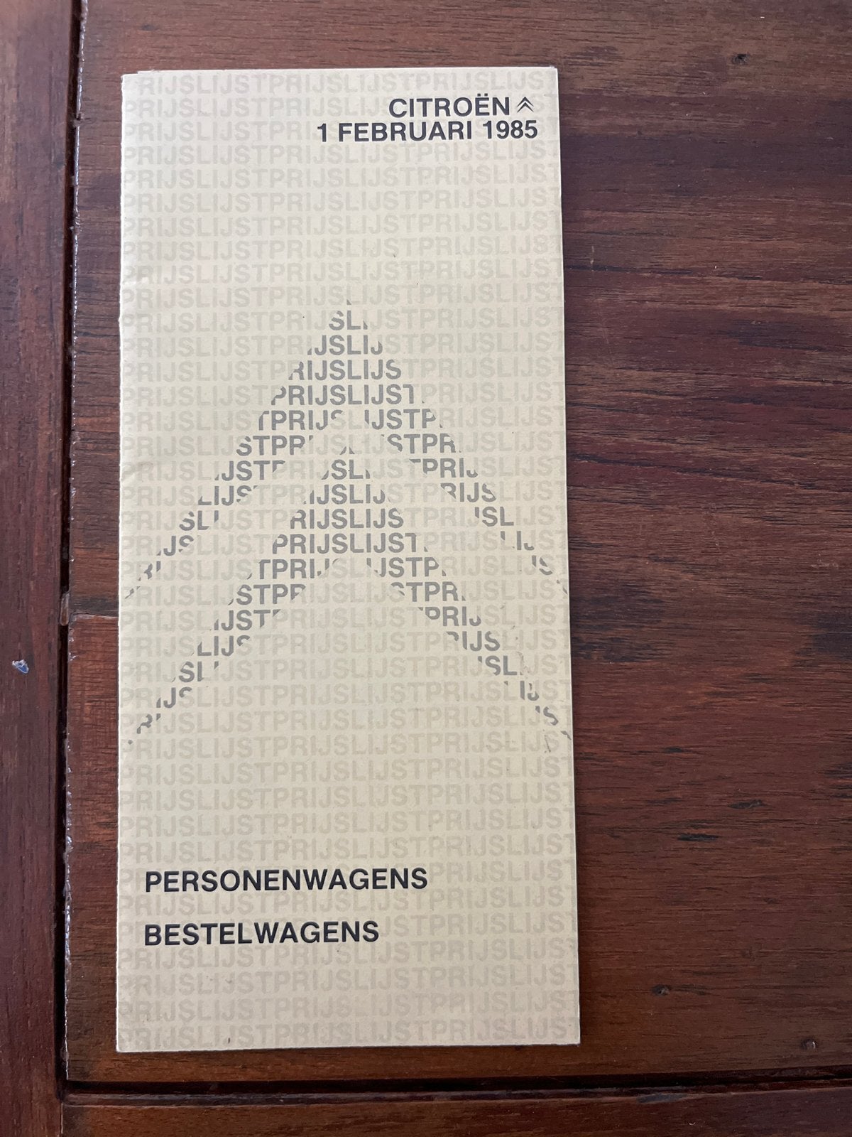 Citroën Prijslijst Personenwagens & Bestelwagens 1985, Ophalen of Verzenden, Gelezen, Citroën