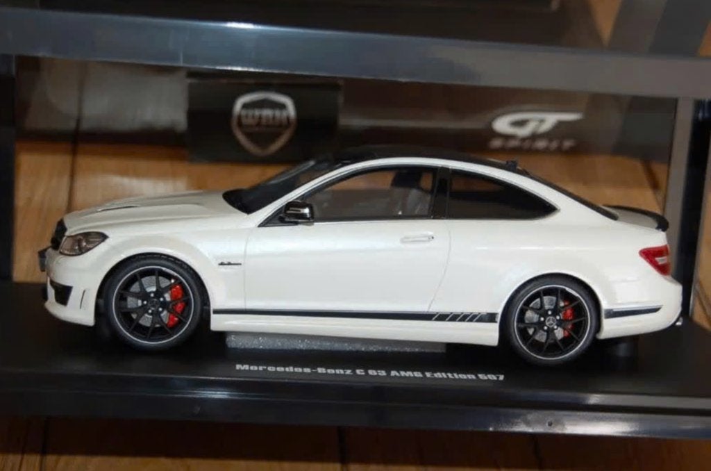 1:18 MERCEDES C63 COUPE EDITION 507 wit GT899 GT spirit WRH, Verzenden, Zo goed als nieuw, Auto, Overige merken