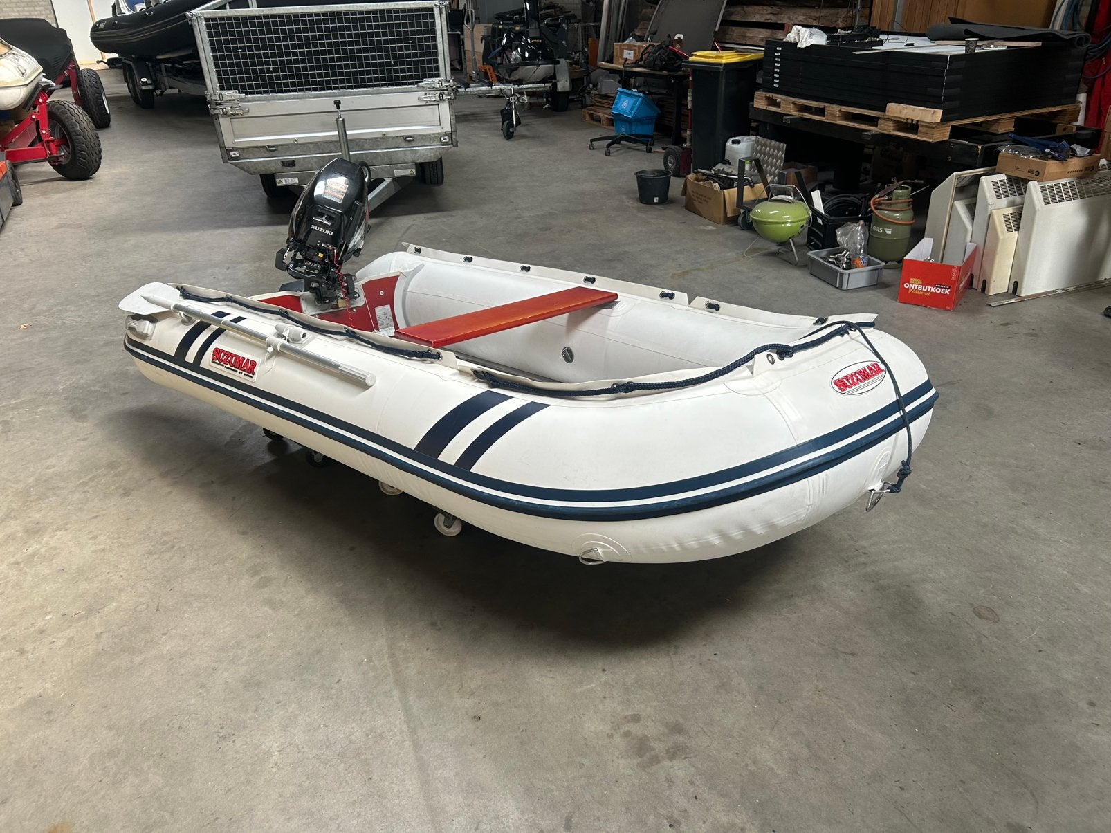 Suzumar rib 15 pk suzuki aluminium bodem, Ophalen, Zo goed als nieuw