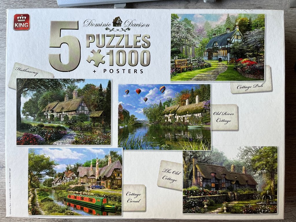 Puzzel King 5 in 1 Cottage, Ophalen of Verzenden, 500 t/m 1500 stukjes, Gebruikt, Legpuzzel