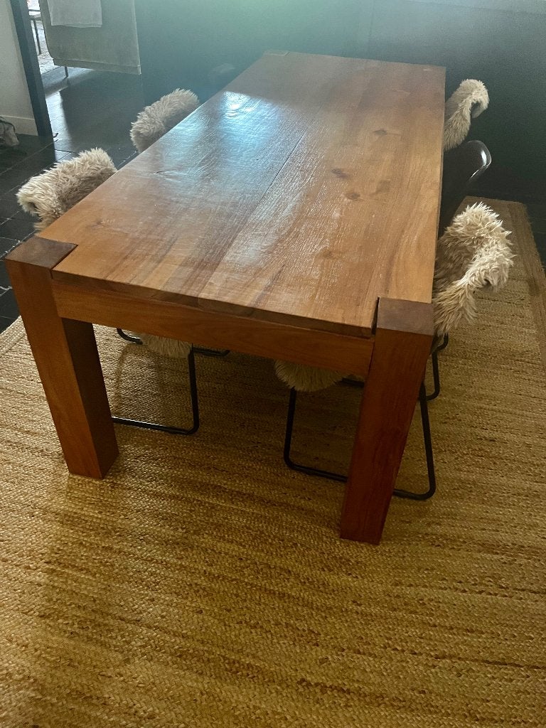 Grote VNU eiken eettafel 250x100x80 Houten Keuken tafel, Ophalen, Eikenhout, 200 cm of meer, 50 tot 100 cm