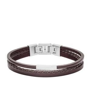 Fossil Herenarmband Vintage Casual Bruin JF03323040, Overige materialen, Bruin, Arm, Ophalen of Verzenden