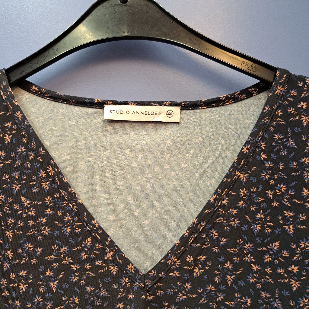 Studio Anneloes longsleeve shirt lila roze bloemen XL 50616, Studio Anneloes, ., Zwart, Maat 46/48 (XL) of groter