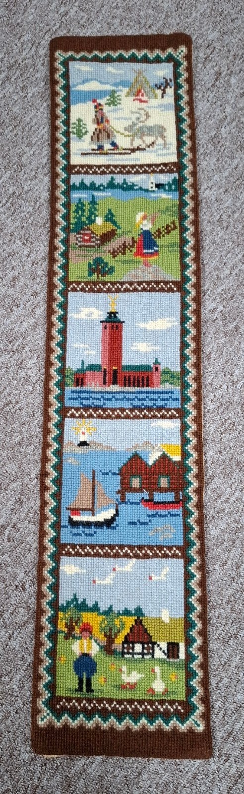 Vintage Schellekoord Wandtapijt Scandinavische Taferelen, Ophalen of Verzenden