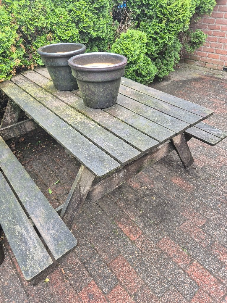 Picknick tafel, Ophalen, Gebruikt, Rechthoekig, Hout