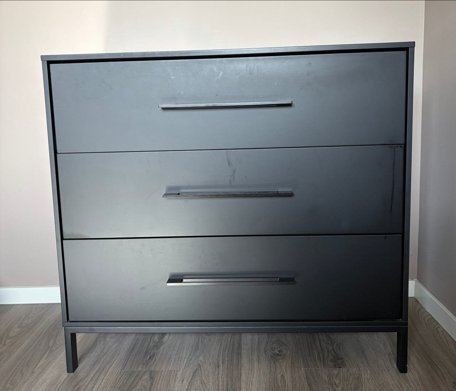 Commode met 3 Laden - Zwart, Ophalen, Gebruikt, 100 tot 150 cm, 3 of 4 laden