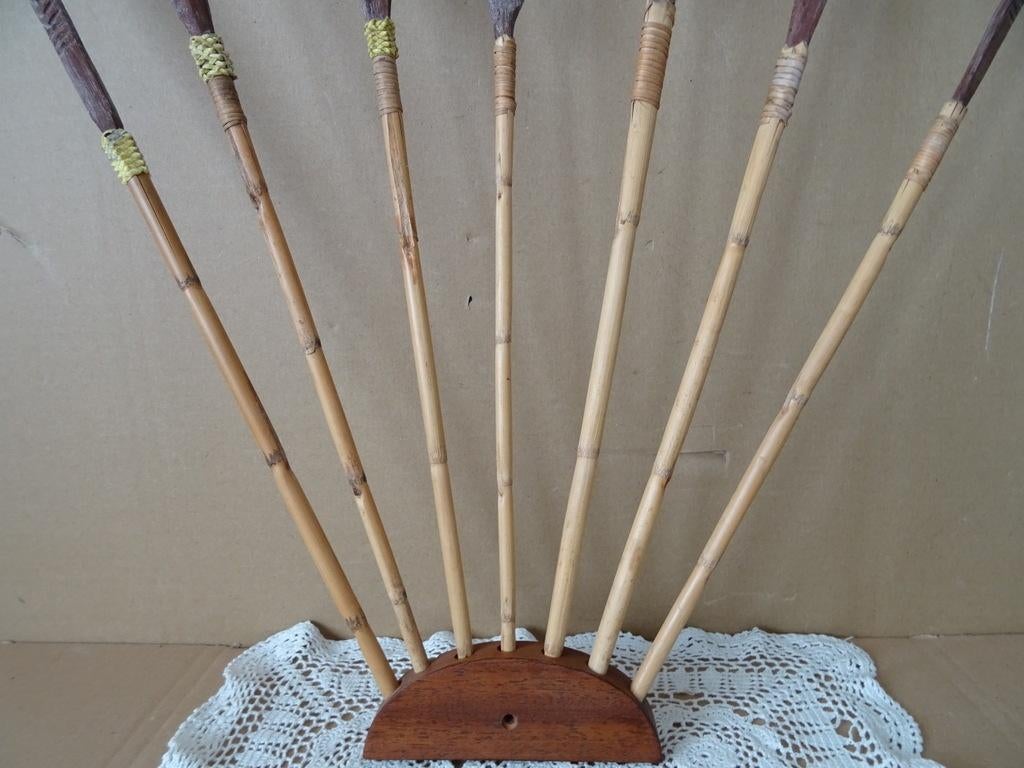 Inheemse pijlen gifpijlen Asmat Papoea Nieuw Guinea 64cm, Antiek en Kunst, Ophalen of Verzenden