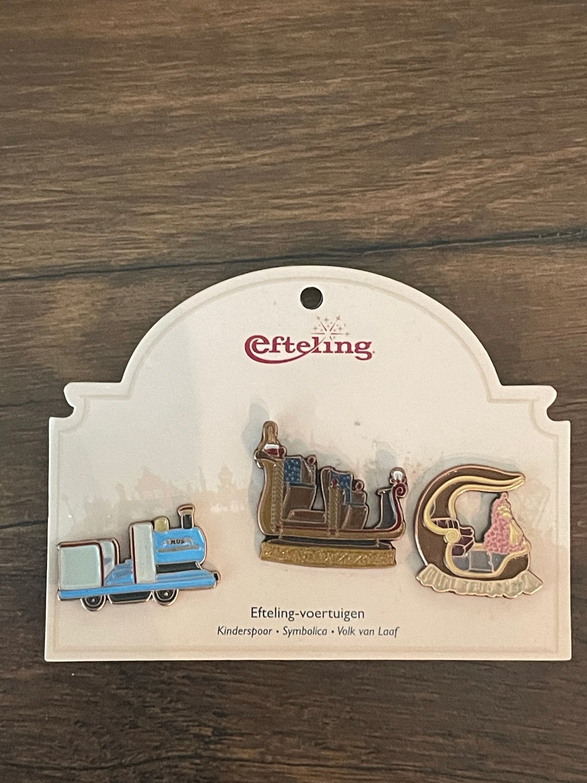 Efteling voertuigen pins: Kinderspoor, Symbolica, Volk van L, Verzamelen, Ophalen of Verzenden, Nieuw, Button of Speldje