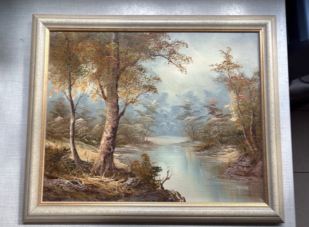 Olieverf op linnen. Schilderij I. Cafieri,, Ophalen